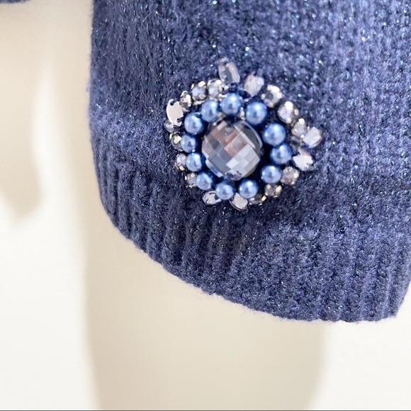 COLDWATER CREEK Jeweled Cardigan Cashmere Blend - Picture 4 of 6